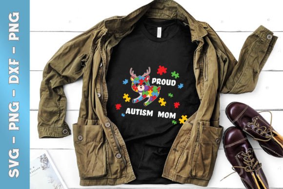 Autism Mom American Flag Vintage for T-Shirt Designs and Graphics