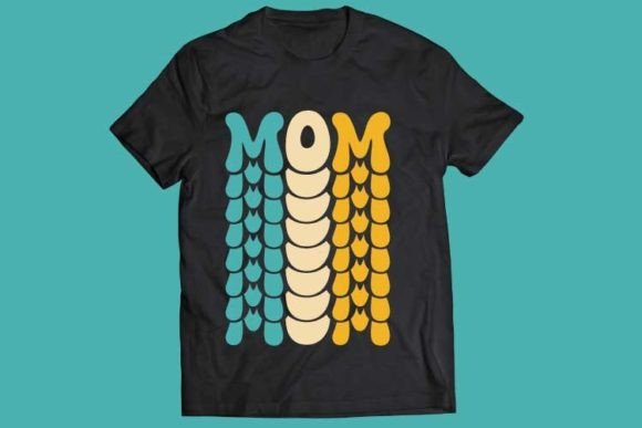 Mom Retro Wavy SVG Bundle T-shirts Graphics and T-Shirt Designs