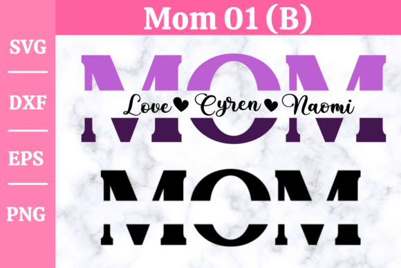 Mothers Day Svg Mom Split Monogram for Modern Website and Editorial Design