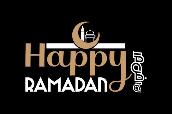 Ramadan Modern Text-Based T-Shirt Design Graphics for Print Templates