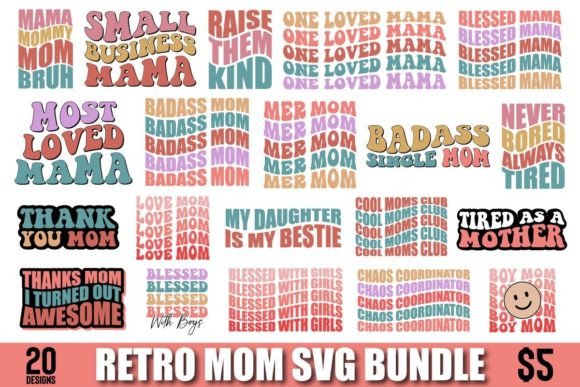 Retro Mom SVG Bundle Vol. 1 – A Versatile Design Bundle for Handmade Businesses